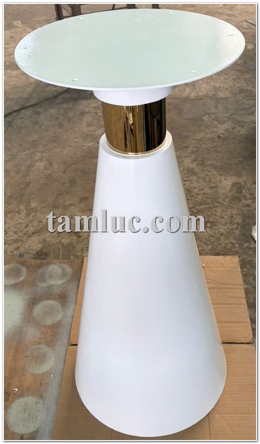 Chân bàn nón thép sơn tĩnh điện kết hợp inox mạ vàng