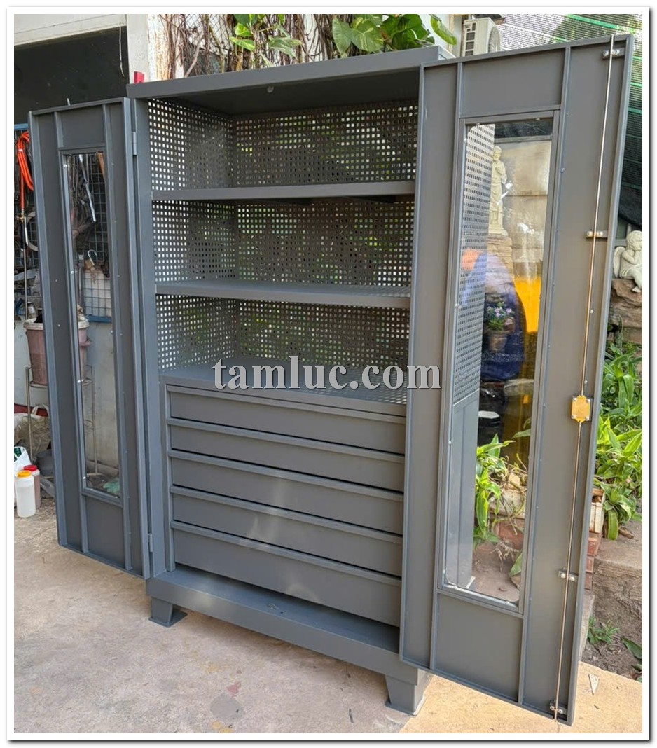 Tủ dụng cụ cửa kính, 5 ngăn kéo