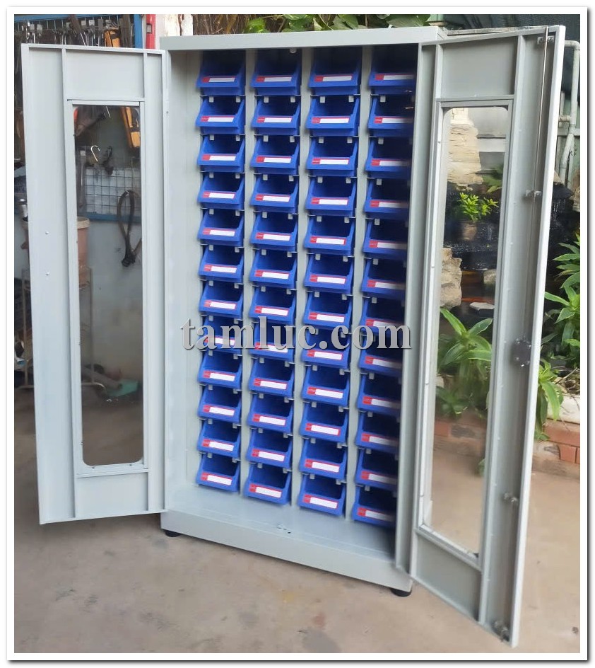 tủ dụng cụ cửa mica, tủ khay nhựa đựng linh kiện, tủ đựng ốc vít 48 khay, tủ dụng cụ công nghiệp, tủ đựng linh kiện nhà xưởng, tủ khay trung