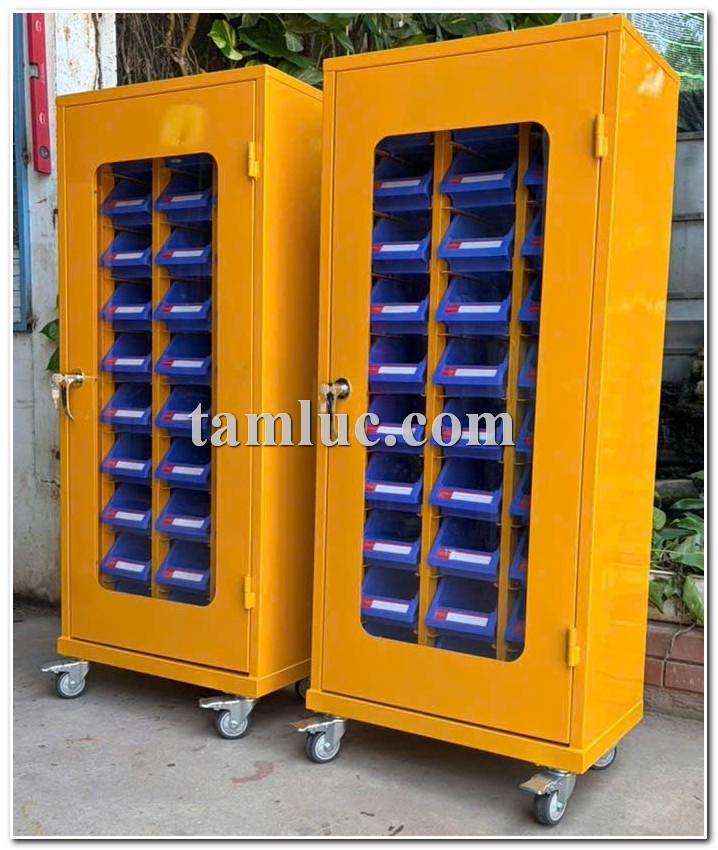 tủ dụng cụ cửa kính mica, tủ dụng cụ 30 khay trung, tủ đựng linh kiện công nghiệp, tủ vật tư có bánh xe, tủ đựng phụ tùng cơ khí, tủ dụng cụ nhà xưởng, tủ lưu trữ vật tư, tủ khay nhựa công nghiệp, tủ đựng bulong ốc vít, tủ dụng cụ Tâm Lực