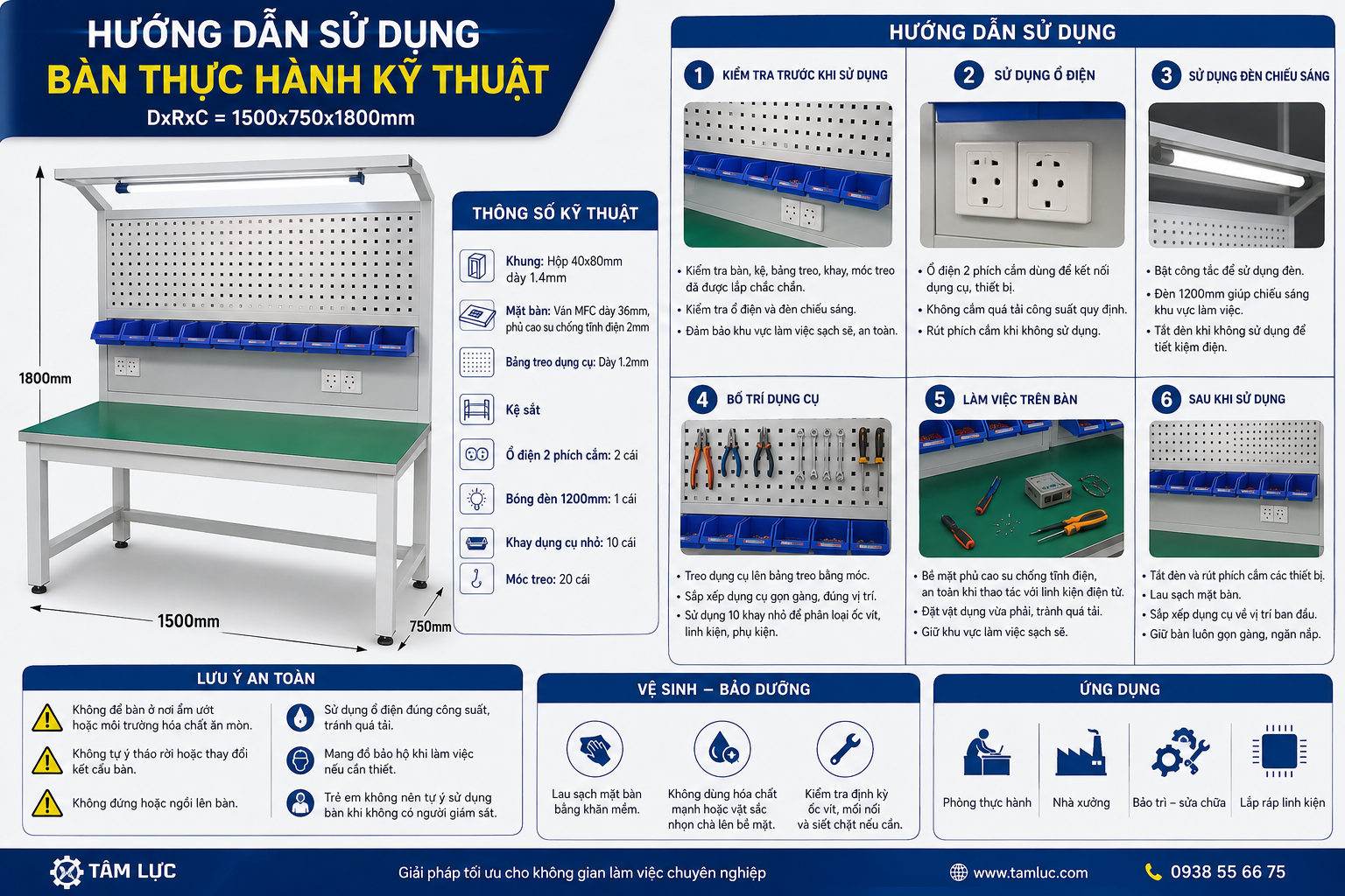bàn thực hành cơ khí, bàn thực hành công nghiệp, bàn thao tác kỹ thuật, bàn kỹ thuật nhà xưởng, bàn thực hành có bảng treo, bàn thao tác chống tĩnh điện, bàn thực hành chống tĩnh điện, bàn thực hành phòng kỹ thuật, bàn thực hành điện điện tử, bàn lắp ráp kỹ thuật